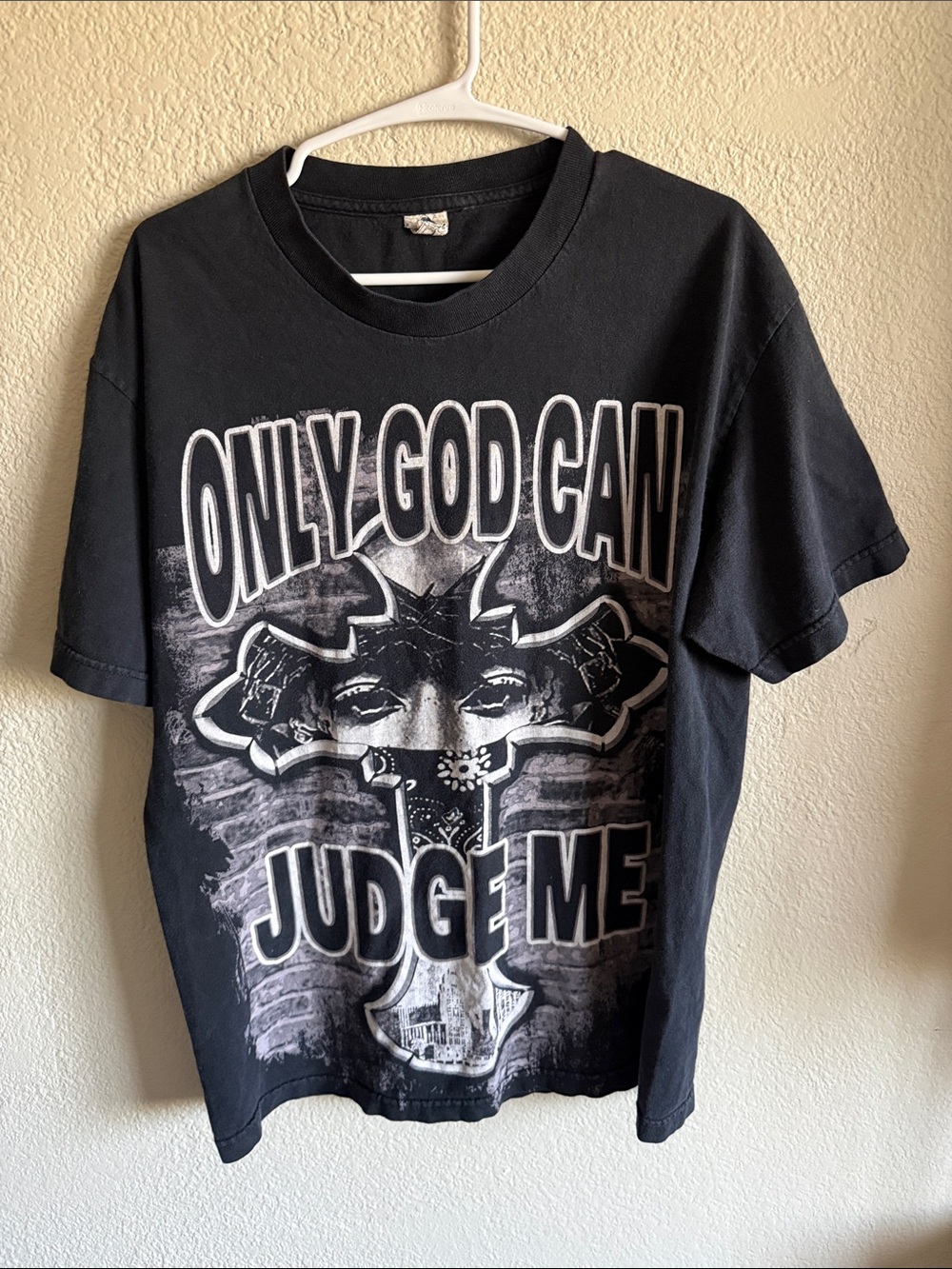 Vintage Alstyle Black Graphic Tee "Only God Can Judge Me"